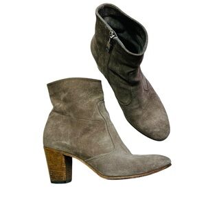 Alberto Fermani Tan Suede Leather Zip High Heel Ankle Boots Sz 38.5 Us size 7.5